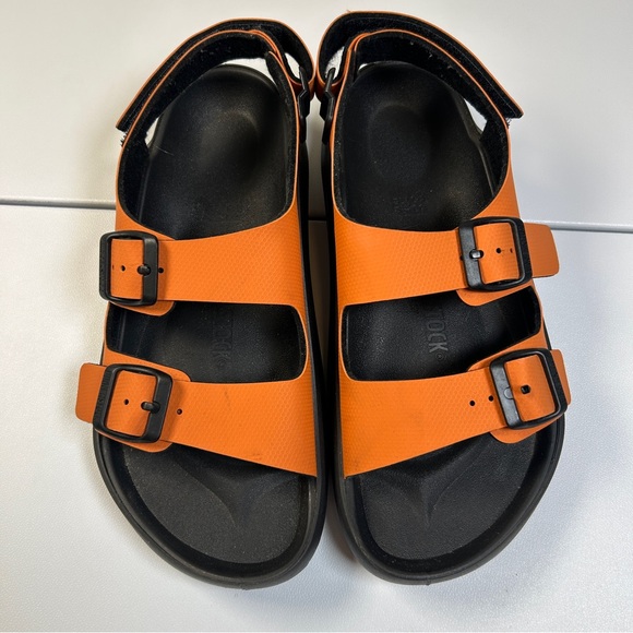 Birkenstock Unisex Terra Sandals Orange Black Size 38 (US 7-7.5) - Picture 1 of 7